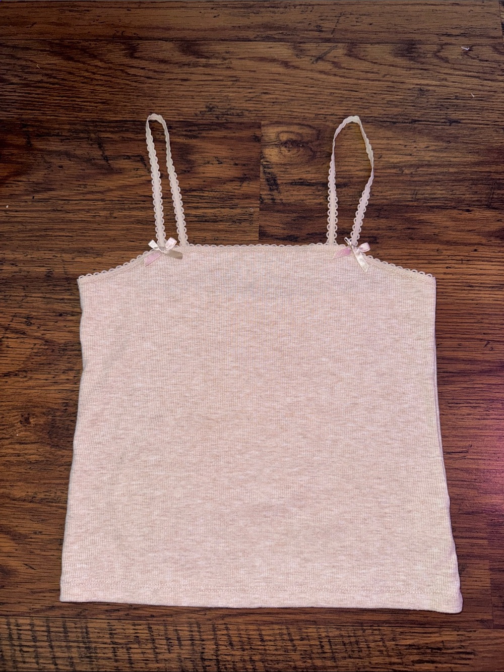 American Eagle Outfitters Heather Light Brown Lace-Trim Cami 20.T